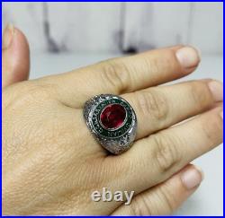 Vintage 1930s Civilian Conservation Corps Sterling Silver Enamel Ring Size 11