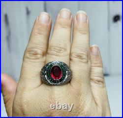 Vintage 1930s Civilian Conservation Corps Sterling Silver Enamel Ring Size 11