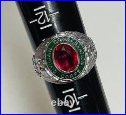 Vintage 1930s Civilian Conservation Corps Sterling Silver Enamel Ring Size 11