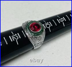 Vintage 1930s Civilian Conservation Corps Sterling Silver Enamel Ring Size 11