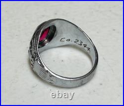 Vintage 1930s Civilian Conservation Corps Sterling Silver Enamel Ring Size 11
