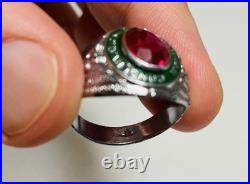 Vintage 1930s Civilian Conservation Corps Sterling Silver Enamel Ring Size 11