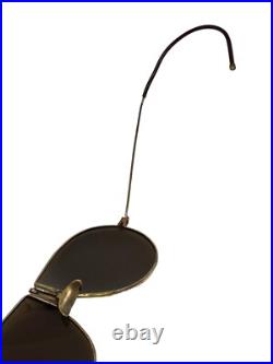 Vintage 1930s US Air Corps Type Aviator Sunglasses Looped Arms Single Nose Grip