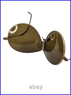 Vintage 1930s US Air Corps Type Aviator Sunglasses Looped Arms Single Nose Grip