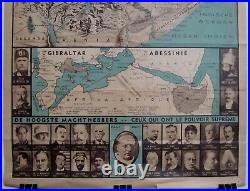 Vintage 1935 ABYSSINIE Italian MUSSOLINI Invasion Belgian 35x22 Poster FREE SHIP