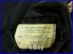 Vintage 20s 1923 Navy Frock Coat Peacoat Mens XS Military Wool Gold Buttons