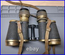 Vintage 8x30 Binoculars, Interwar Period 1919-1938, European Field Brass with Case