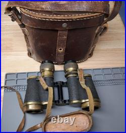 Vintage 8x30 Binoculars, Interwar Period 1919-1938, European Field Brass with Case