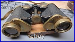 Vintage 8x30 Binoculars, Interwar Period 1919-1938, European Field Brass with Case