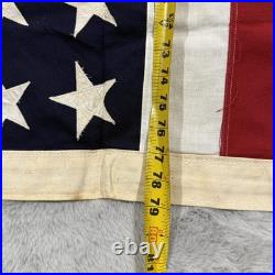 Vintage American Flag 48 Star 40x80 USA Banner Antique Patriotic Decor Pre 1959