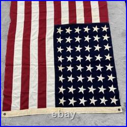 Vintage American Flag 48 Star 40x80 USA Banner Antique Patriotic Decor Pre 1959