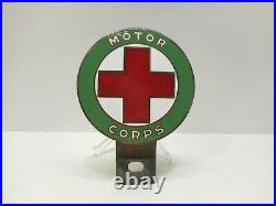 Vintage American Red Cross Motor Corps Vehicle Medallion with bracket. 1917-1920