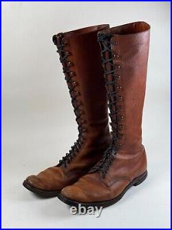 Vintage/Antique 1910s 20s Mens Sportsman Tall Boots. Size 10/11 WEARABLE