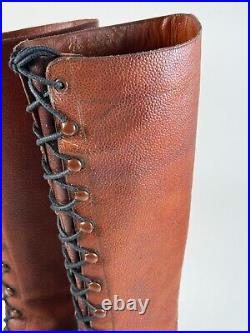 Vintage/Antique 1910s 20s Mens Sportsman Tall Boots. Size 10/11 WEARABLE