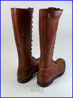 Vintage/Antique 1910s 20s Mens Sportsman Tall Boots. Size 10/11 WEARABLE