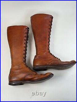 Vintage/Antique 1910s 20s Mens Sportsman Tall Boots. Size 10/11 WEARABLE