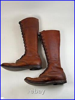 Vintage/Antique 1910s 20s Mens Sportsman Tall Boots. Size 10/11 WEARABLE