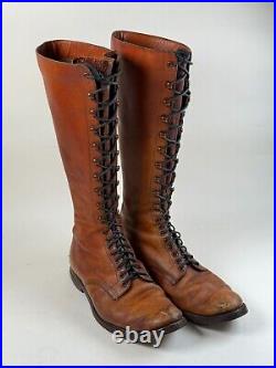 Vintage/Antique 1910s 20s Mens Sportsman Tall Boots. Size 10/11 WEARABLE