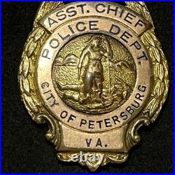 Vintage Assistant Chief Police Obsolete Badge St Petersburg Virginia FC Beasley