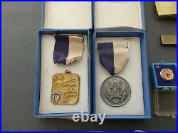 Vintage Athletic Medal Lot PA National Guard Citizens Military Training Camp etc