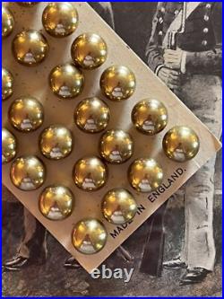 Vintage BALL BUTTONS (West Point USMA) Made in Engand Lot of 24 on Card NOS