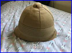 Vintage English Colonizer Pit Helmet Military Safari By Moss Bross