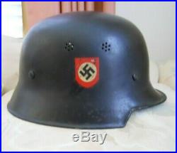 Vintage German Helmet WWII Double Decal Civic Fire Police German Helment