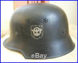 Vintage German Helmet WWII Double Decal Civic Fire Police German Helment