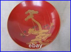 Vintage Imperial Japanese Navy Completion Commemorative Lacquer Sake Cups Set