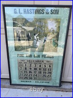 Vintage Large Delmar Delaware Advertising Calendar WWI Soldier