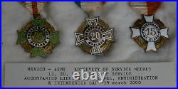 Vintage Mexican Army Longevity Service Medals & Bar 15, 20, 25 Years Long Mexico