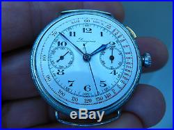 Vintage Military Pilots Longines Chronograph Steel 1 Button Wristwatch Cal. 154