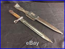 Vintage Turkish M1935 Mauser Bayonet - AS. FA Marked - with Scabbard/Frog