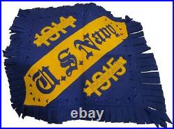 Vintage U. S. Navy 1914-1915 Vera Cruz Panama Felt Fringed Pillow Cover