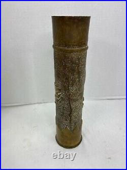 Vintage US Army Brass Artillery Shell Trench Art