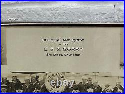 Vintage USS Corry DD-334 Officers & Crew Framed Panoramic Photo