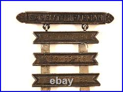 Vintage Usmc 1921-1938 Sterling Silver Expert Rifleman Badge Date Bars