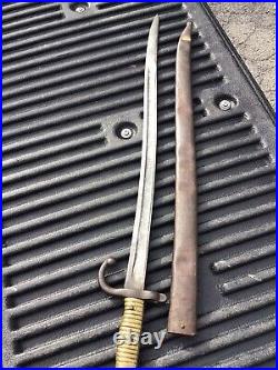 Vintage WW1 Era Military Bayonet #24924 WithSheath 22.5in Blade
