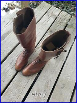 Vintage WW1 Era Riding, Officer, Aviation Leather Boots