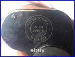 Vintage WWI US Army Signal Corps 6x30 Bausch & Lomb Binoculars With Leather Case