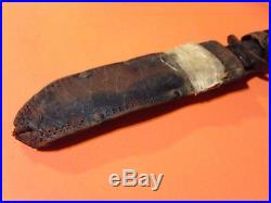 Vintage Western Boulder CO Patented 1928 Fighting Knife Stacked Leather Handle