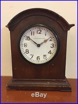Vintage Ww I Je Caldwell Shelf Clock Usnrf Dedicated To Liet. Waltham Movement