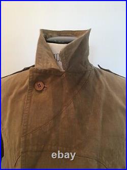 Vintage double-breasted Men's Jacket Brown Color like WW2 French Army M-38 style