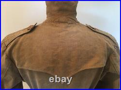 Vintage double-breasted Men's Jacket Brown Color like WW2 French Army M-38 style