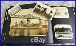 Vntg Military Navy Photo Album-1933-Ships-Planes-USS AZ-NY-Cuba-HI-Boxing-ID'd