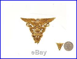 Vtg 1920 USNA US Naval Academy 14K Gold Pin Brooch 3.6g Eagle & Bell Super Nice