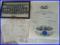 Vtg 1921 USN U. S. S Submarine S-30 Crew Photo / Officer Commission Signed Papers