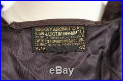 Vtg 1936 USN Bureau Aeronautics Leather Flight Bomber Jacket G-1 Mil-J-7823 40