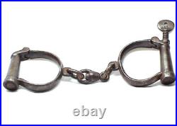 W. W. I ANTIQUE STANDARD SIZE HANDCUFFS With KEY