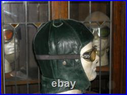 WW1 1930's GERMAN PILOTS FLIGHT FLYING HELMET & GOGGLES. Sz58